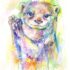 Otter Watercolor Painting Print