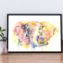 Elephant Watercolor Painting Print