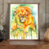 Lion Watercolor Painting Print