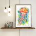 Jellyfish Watercolor Painting Print