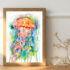 Jellyfish Watercolor Painting Print