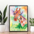 Giraffe Watercolor Painting Print