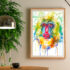 Mandrill Watercolor Painting Print