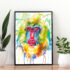 Mandrill Watercolor Painting Print